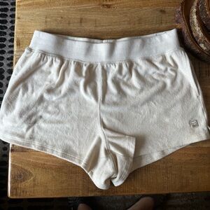 Fila Aria Towel Terry Short shorts Women's Soft Cream Lounge Shorts NWT XL